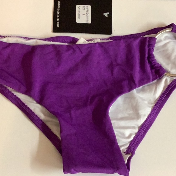 Beach Joy Size Small Purple Bikini Bottom With Large Metal Buckle. New With Tags - Picture 4 of 5